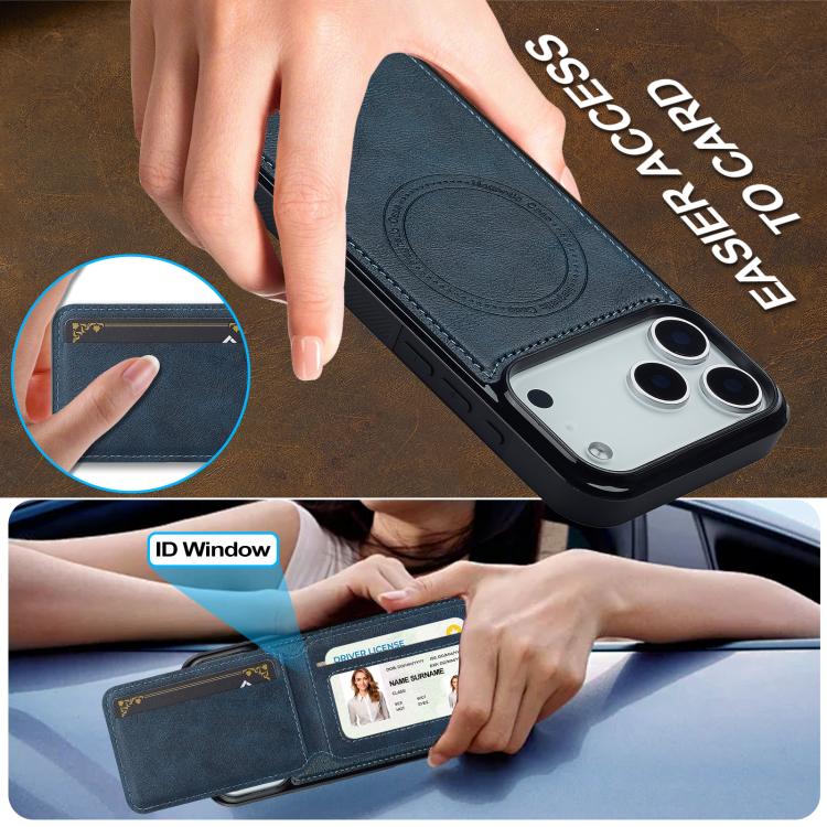 For iPhone 17 Pro Max LC.IMEEKE L3 Series Detachable RFID Card Bag Magsafe Phone Case(Blue) - iPhone 17 Pro Max Cases by LC.IMEEKE | Online Shopping UK | buy2fix