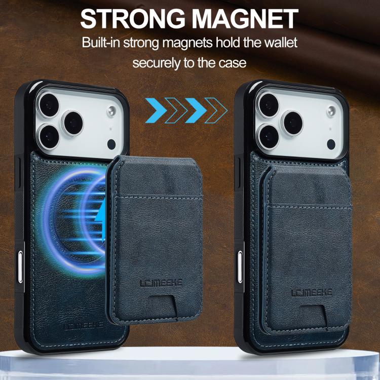 For iPhone 17 Pro Max LC.IMEEKE L3 Series Detachable RFID Card Bag Magsafe Phone Case(Blue) - iPhone 17 Pro Max Cases by LC.IMEEKE | Online Shopping UK | buy2fix