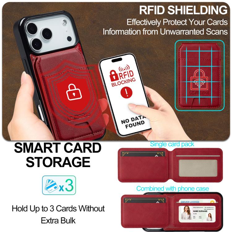 For iPhone 17 Pro Max LC.IMEEKE L3 Series Detachable RFID Card Bag Magsafe Phone Case(Red) - iPhone 17 Pro Max Cases by LC.IMEEKE | Online Shopping UK | buy2fix