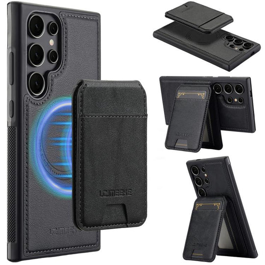 For Samsung Galaxy S26 Ultra 5G LC.IMEEKE L3 Series Detachable RFID Card Bag Magsafe Phone Case(Black)