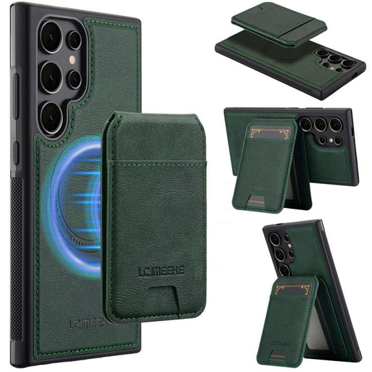 For Samsung Galaxy S26 Ultra 5G LC.IMEEKE L3 Series Detachable RFID Card Bag Magsafe Phone Case(Green)