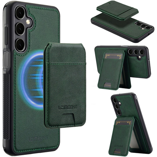 For Samsung Galaxy A16 5G LC.IMEEKE L3 Series Detachable RFID Card Bag Magsafe Phone Case(Green)