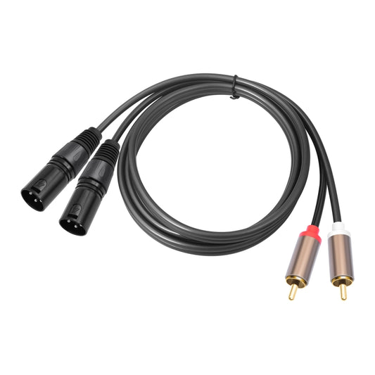 2 RCA Male to 2 XLR Male Audio Balance Cable, Length:3m(Black) by buy2fix