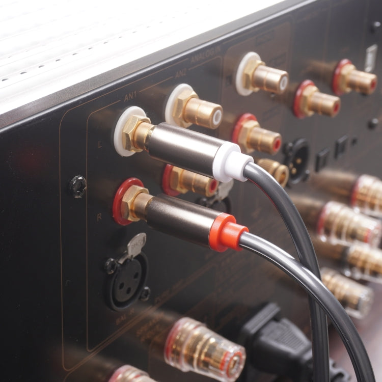 2 RCA Male to 2 XLR 3pin Male Audio Cable, Length:1.5m(Black Silver) by buy2fix