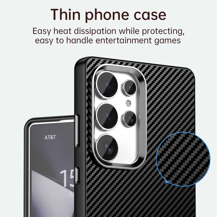 For Samsung Galaxy S25 Ultra 5G Carbon Fiber Series IMD Phone Case(Black) by buy2fix