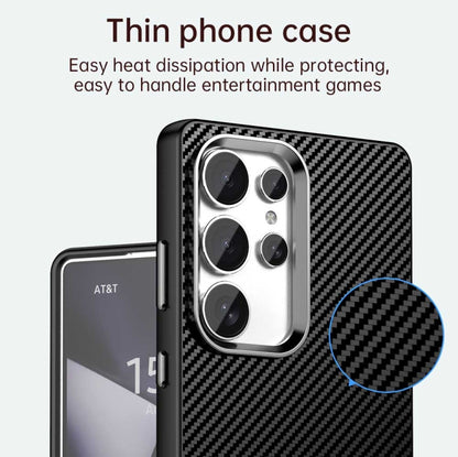 For Samsung Galaxy S25 Ultra 5G Carbon Fiber Series IMD Phone Case(Black) by buy2fix