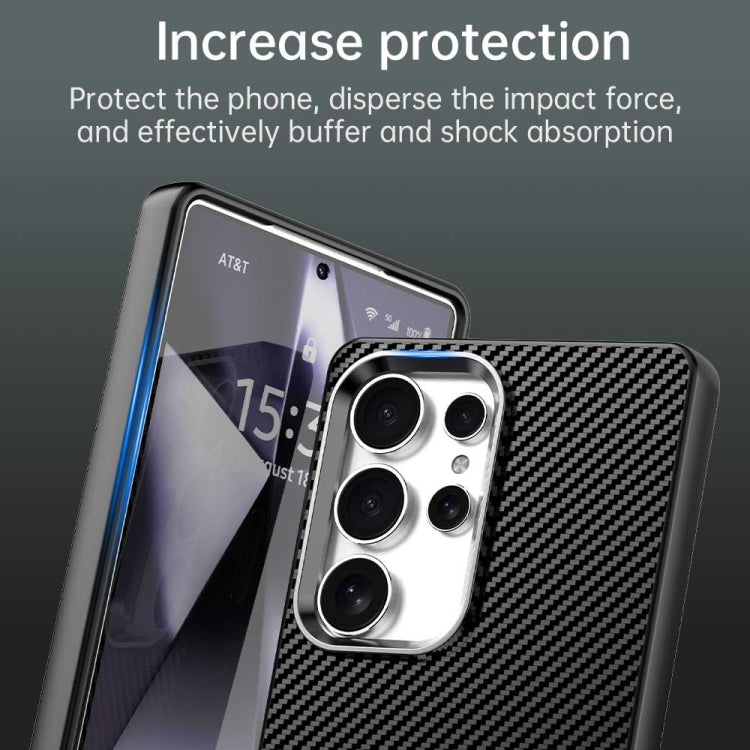 For Samsung Galaxy S25 Ultra 5G Carbon Fiber Series IMD Phone Case(Black) by buy2fix