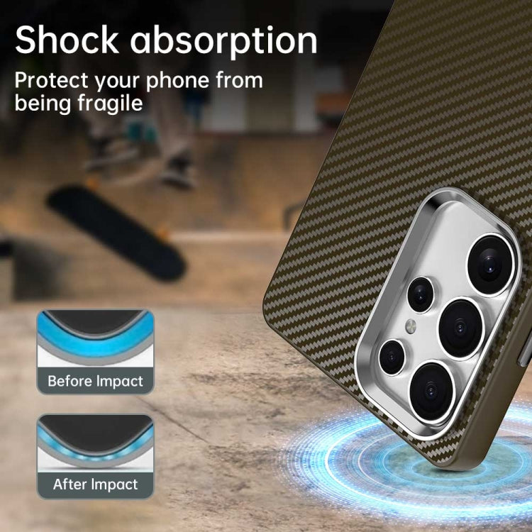 For Samsung Galaxy S25 Ultra 5G Carbon Fiber Series IMD Phone Case(Brown) by buy2fix