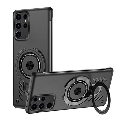 For Samsung Galaxy S25 Ultra 5G Ice Sense Series Graphene Cooling MagSafe Holder Phone Case(Black) by buy2fix