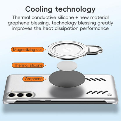 For Samsung Galaxy S25 5G Ice Sense Series Graphene Cooling MagSafe Holder Phone Case(Silver) by buy2fix