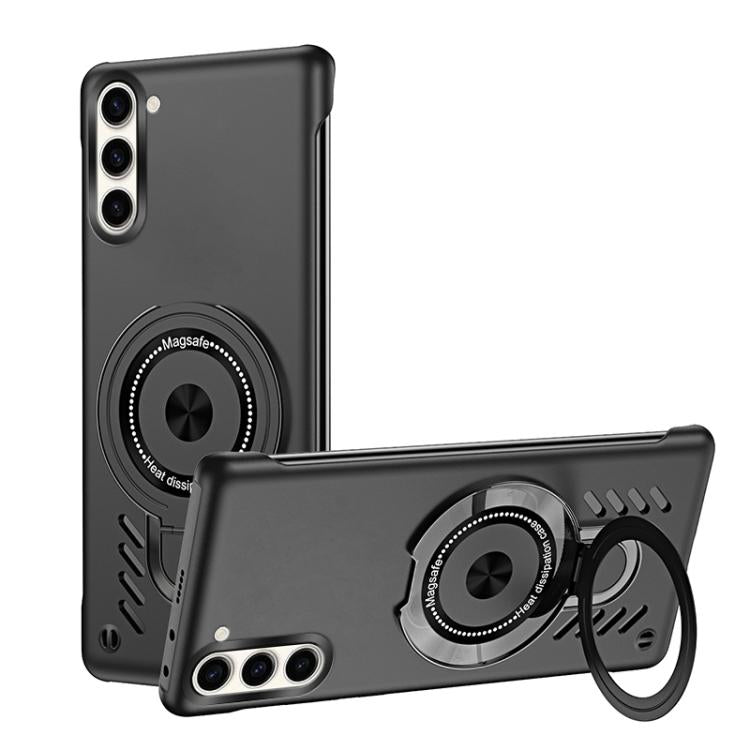 For Samsung Galaxy S25 5G Ice Sense Series Graphene Cooling MagSafe Holder Phone Case(Black) by buy2fix