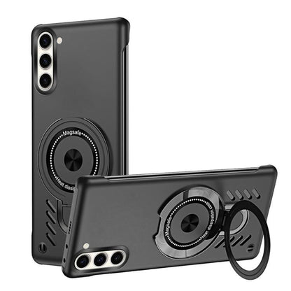 For Samsung Galaxy S25 5G Ice Sense Series Graphene Cooling MagSafe Holder Phone Case(Black) by buy2fix