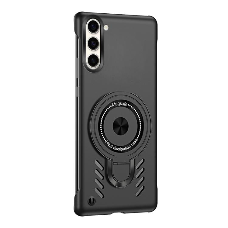 For Samsung Galaxy S25 5G Ice Sense Series Graphene Cooling MagSafe Holder Phone Case(Black) by buy2fix