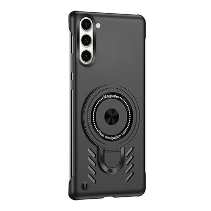 For Samsung Galaxy S25 5G Ice Sense Series Graphene Cooling MagSafe Holder Phone Case(Black) by buy2fix