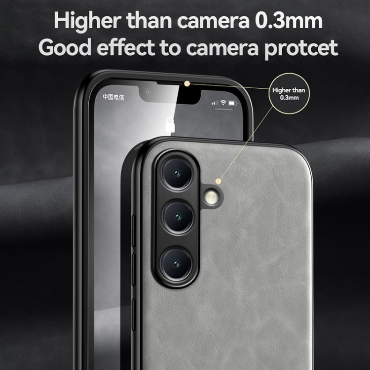 For Samsung Galaxy S25+ 5G Skin Feel Magnetic Leather Back Phone Case(Light Grey) by buy2fix