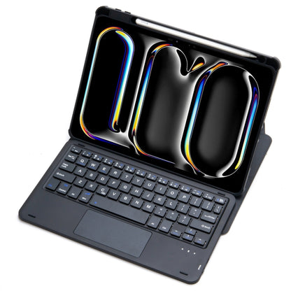 For iPad Pro 11 2024 L13-A 360 Rotation Acrylic Transparent Bluetooth Keyboard Leather Case With Touch Control(Black) - For iPad Pro by buy2fix | Online Shopping UK | buy2fix