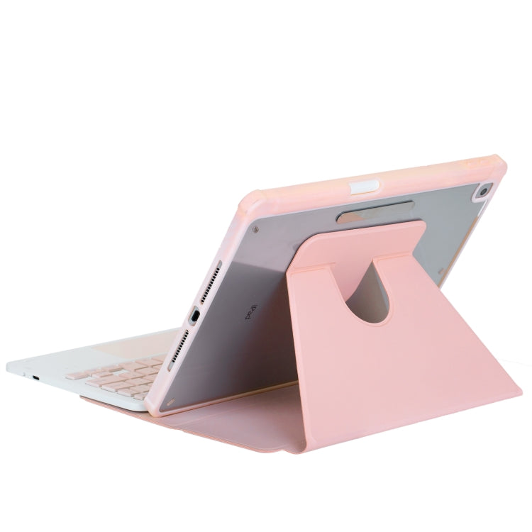 For iPad Pro 11 2024 L13-AS 360 Rotation Acrylic Transparent Bluetooth Keyboard Leather Case With Touch Control / Backlight(Pink) - For iPad Pro by buy2fix | Online Shopping UK | buy2fix