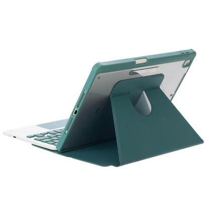 For iPad Pro 11 2024 L13-AS 360 Rotation Acrylic Transparent Bluetooth Keyboard Leather Case With Touch Control / Backlight(Green) - For iPad Pro by buy2fix | Online Shopping UK | buy2fix