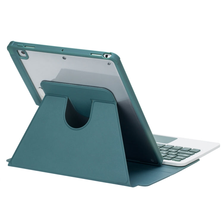 For iPad Pro 11 2024 L13-AS 360 Rotation Acrylic Transparent Bluetooth Keyboard Leather Case With Touch Control / Backlight(Green) - For iPad Pro by buy2fix | Online Shopping UK | buy2fix