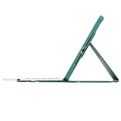 For iPad Pro 11 2024 L13-AS 360 Rotation Acrylic Transparent Bluetooth Keyboard Leather Case With Touch Control / Backlight(Green) - For iPad Pro by buy2fix | Online Shopping UK | buy2fix