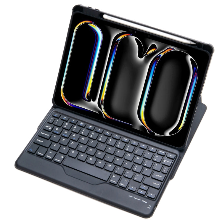 For iPad Pro 11 2024 L13-B 360 Rotation Acrylic Transparent Bluetooth Keyboard Leather Case(Black) - For iPad Pro by buy2fix | Online Shopping UK | buy2fix