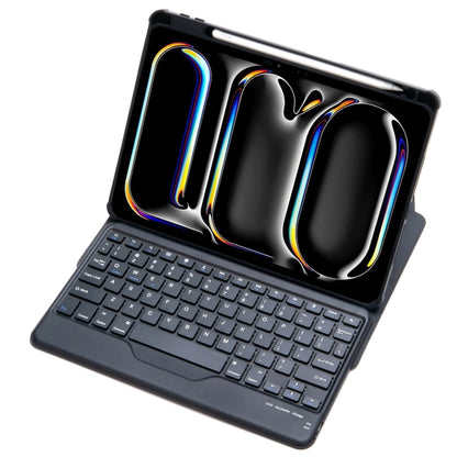 For iPad Pro 11 2024 L13-B 360 Rotation Acrylic Transparent Bluetooth Keyboard Leather Case(Black) - For iPad Pro by buy2fix | Online Shopping UK | buy2fix