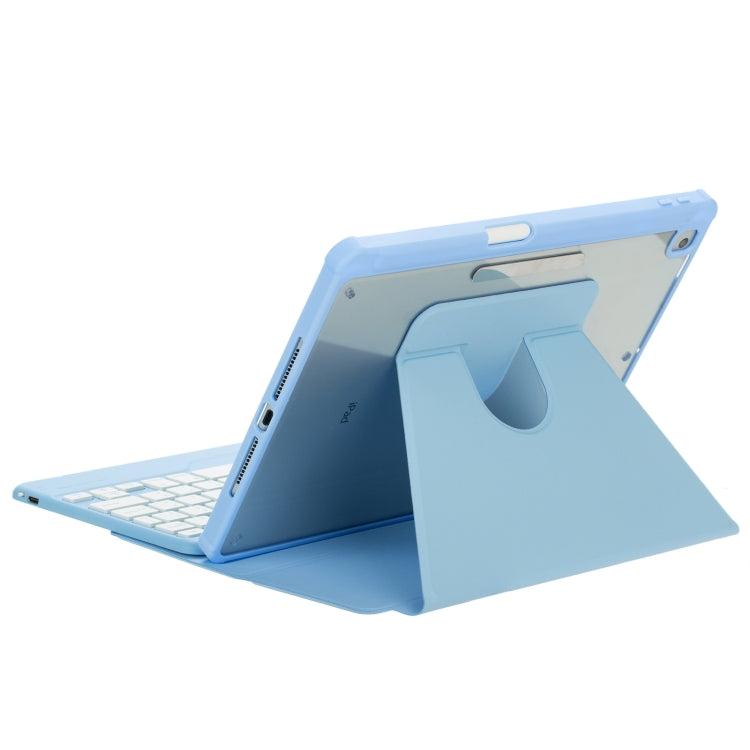 For iPad Pro 11 2024 L13-B 360 Rotation Acrylic Transparent Bluetooth Keyboard Leather Case(Blue) - For iPad Pro by buy2fix | Online Shopping UK | buy2fix