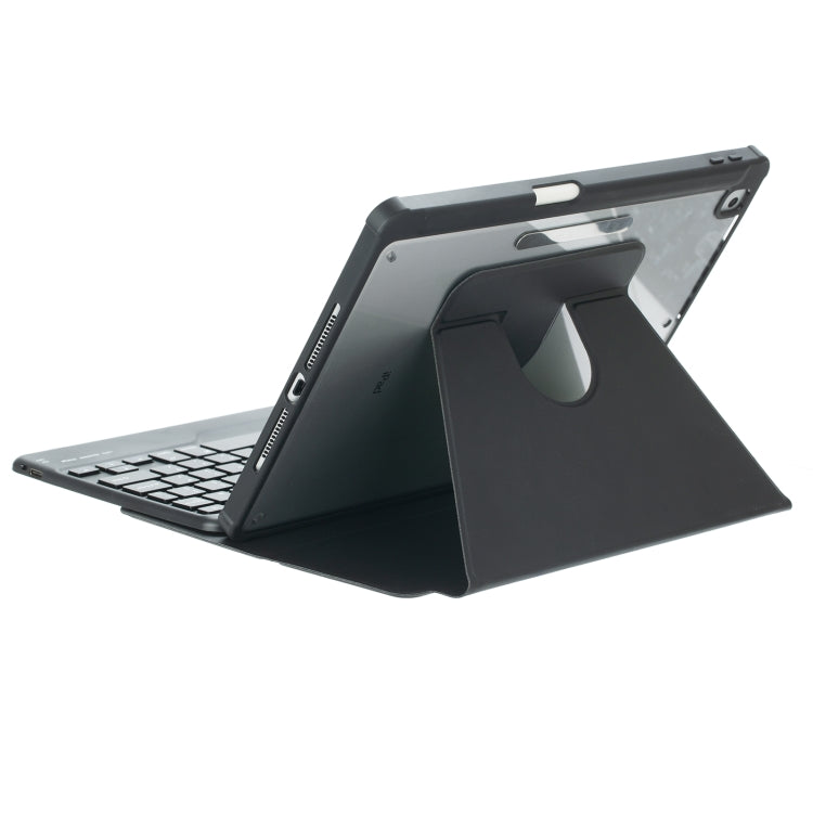 For iPad Pro 11 2024 L13-BS 360 Rotation Acrylic Transparent Bluetooth Keyboard Leather Case with Backlight(Black) - For iPad Pro by buy2fix | Online Shopping UK | buy2fix