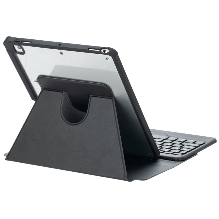 For iPad Pro 11 2024 L13-BS 360 Rotation Acrylic Transparent Bluetooth Keyboard Leather Case with Backlight(Black) - For iPad Pro by buy2fix | Online Shopping UK | buy2fix
