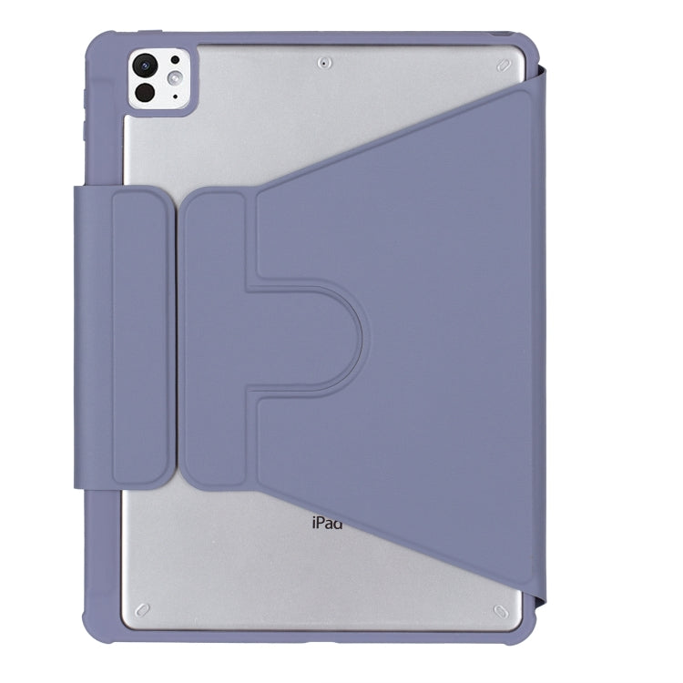 For iPad Pro 11 2024 L13-BS 360 Rotation Acrylic Transparent Bluetooth Keyboard Leather Case with Backlight(Purple) - For iPad Pro by buy2fix | Online Shopping UK | buy2fix