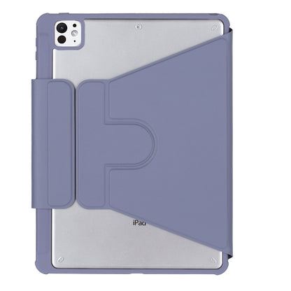 For iPad Pro 11 2024 L13-BS 360 Rotation Acrylic Transparent Bluetooth Keyboard Leather Case with Backlight(Purple) - For iPad Pro by buy2fix | Online Shopping UK | buy2fix