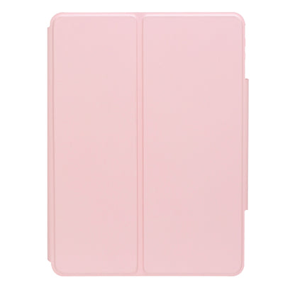 For iPad Pro 11 2024 YL13-A 360 Rotation Acrylic Transparent Round Keycap Bluetooth Keyboard Leather Case With Touch Control(Pink) - For iPad Pro by buy2fix | Online Shopping UK | buy2fix