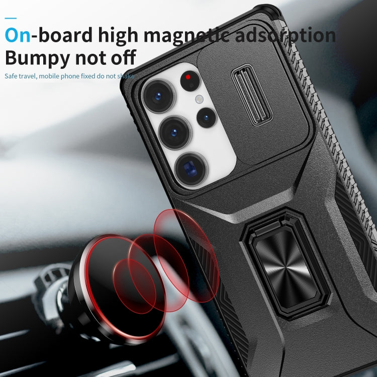 For Samsung Galaxy S25 Ultra 5G Sliding Camshield Holder Phone Case(Black) by buy2fix