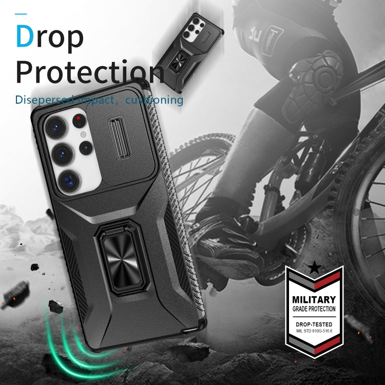 For Samsung Galaxy S25 Ultra 5G Sliding Camshield Holder Phone Case(Black) by buy2fix