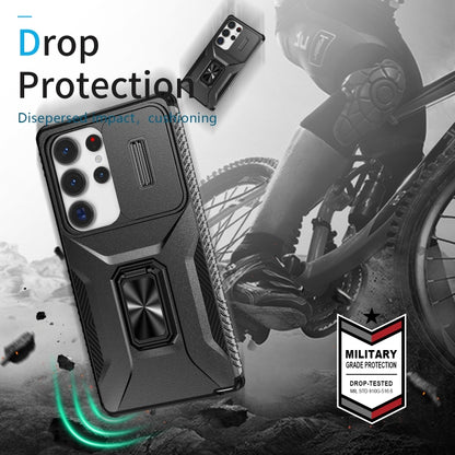 For Samsung Galaxy S25 Ultra 5G Sliding Camshield Holder Phone Case(Black) by buy2fix