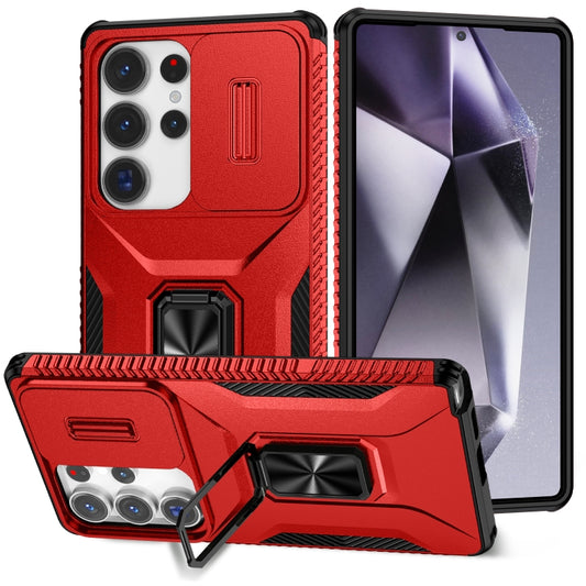 For Samsung Galaxy S25 Ultra 5G Sliding Camshield Holder Phone Case(Red) by buy2fix