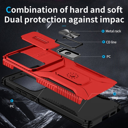 For Samsung Galaxy S25 Ultra 5G Sliding Camshield Holder Phone Case(Red) by buy2fix