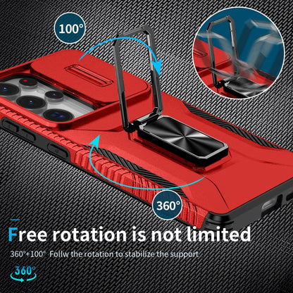 For Samsung Galaxy S25 Ultra 5G Sliding Camshield Holder Phone Case(Red) by buy2fix