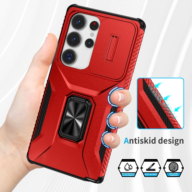 For Samsung Galaxy S25 Ultra 5G Sliding Camshield Holder Phone Case(Red) by buy2fix