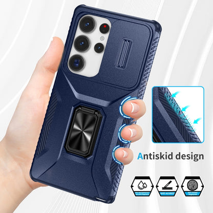 For Samsung Galaxy S25 Ultra 5G Sliding Camshield Holder Phone Case(Blue) by buy2fix