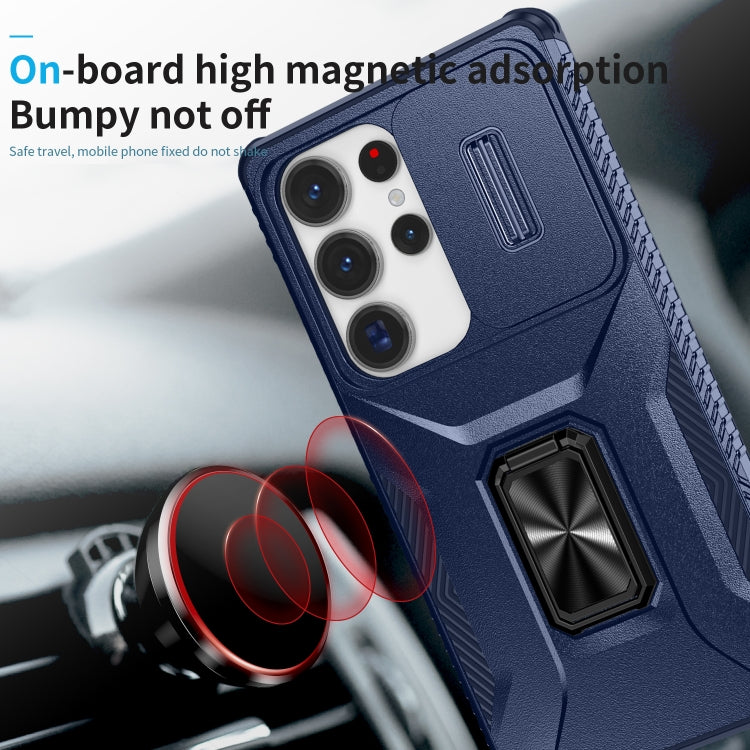 For Samsung Galaxy S25 Ultra 5G Sliding Camshield Holder Phone Case(Blue) by buy2fix