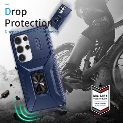For Samsung Galaxy S25 Ultra 5G Sliding Camshield Holder Phone Case(Blue) by buy2fix
