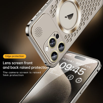 For iPhone 16 Pro Spring Buckle MagSafe Magnetic Metal Aromatherapy Phone Case(Blue) - iPhone 16 Pro Cases by buy2fix | Online Shopping UK | buy2fix