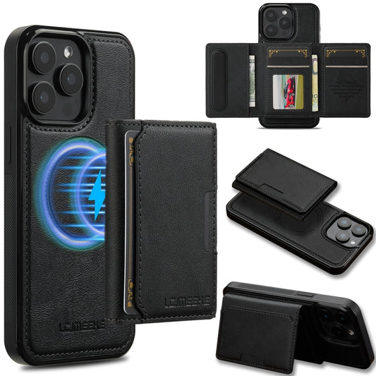 For iPhone 15 Pro LC.IMEEKE L5 Series Detachable RFID Card Bag Magsafe Phone Case(Black) - iPhone 15 Pro Cases by LC.IMEEKE | Online Shopping UK | buy2fix
