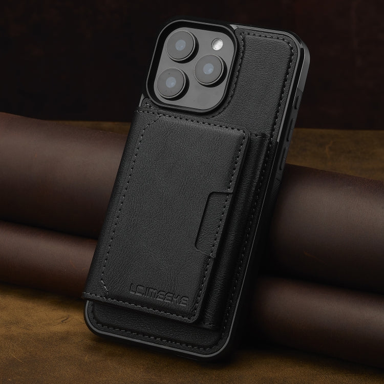 For iPhone 15 Pro LC.IMEEKE L5 Series Detachable RFID Card Bag Magsafe Phone Case(Black) - iPhone 15 Pro Cases by LC.IMEEKE | Online Shopping UK | buy2fix