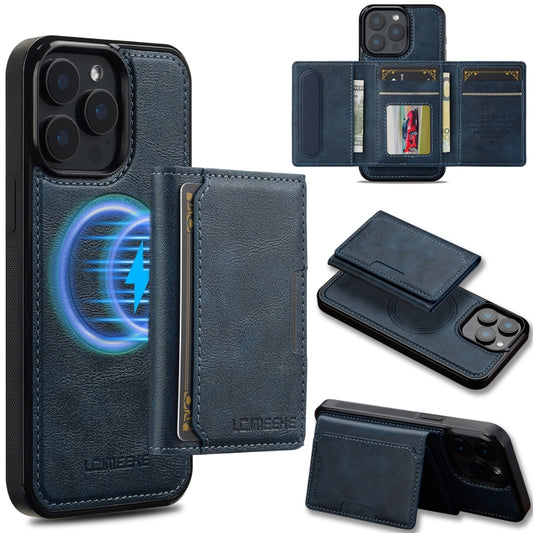 For iPhone 15 Pro LC.IMEEKE L5 Series Detachable RFID Card Bag Magsafe Phone Case(Blue) - iPhone 15 Pro Cases by LC.IMEEKE | Online Shopping UK | buy2fix
