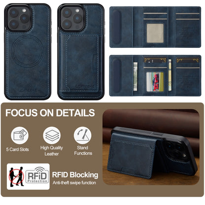 For iPhone 15 Pro LC.IMEEKE L5 Series Detachable RFID Card Bag Magsafe Phone Case(Blue) - iPhone 15 Pro Cases by LC.IMEEKE | Online Shopping UK | buy2fix