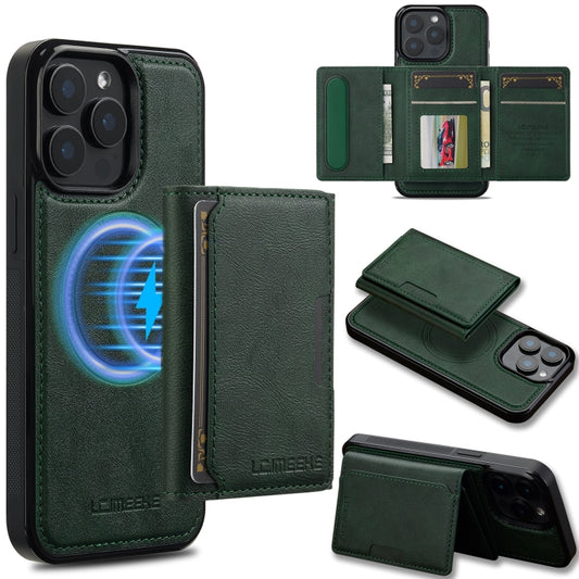 For iPhone 15 Pro LC.IMEEKE L5 Series Detachable RFID Card Bag Magsafe Phone Case(Green) - iPhone 15 Pro Cases by LC.IMEEKE | Online Shopping UK | buy2fix