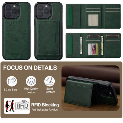 For iPhone 15 Pro LC.IMEEKE L5 Series Detachable RFID Card Bag Magsafe Phone Case(Green) - iPhone 15 Pro Cases by LC.IMEEKE | Online Shopping UK | buy2fix