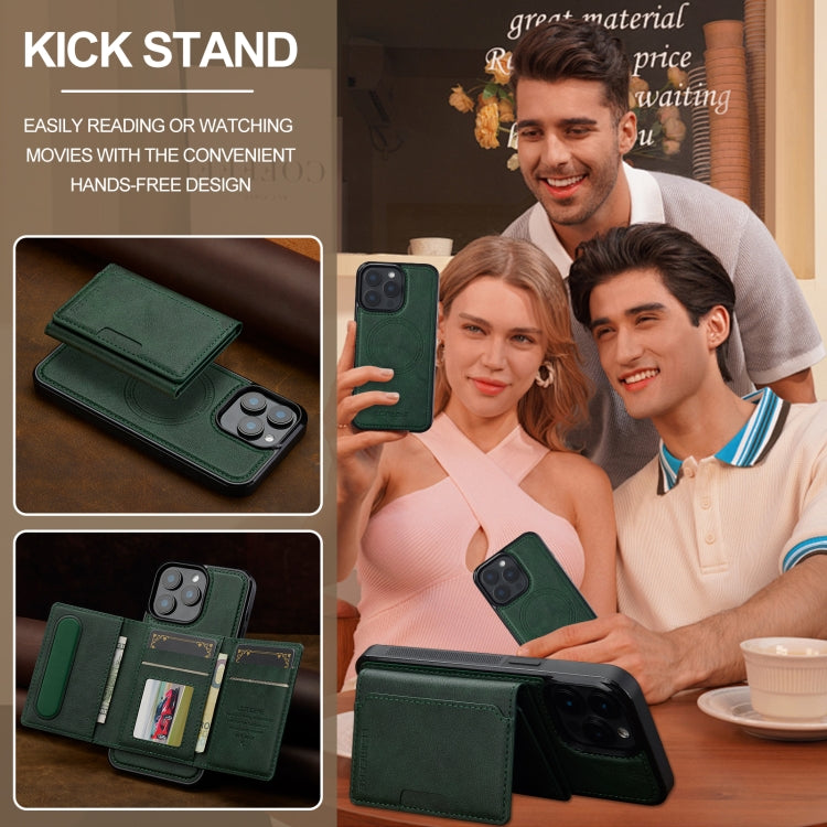 For iPhone 15 Pro LC.IMEEKE L5 Series Detachable RFID Card Bag Magsafe Phone Case(Green) - iPhone 15 Pro Cases by LC.IMEEKE | Online Shopping UK | buy2fix